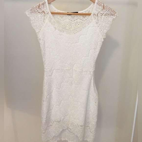 yournotalone Dresses & Skirts - #024  Off white fitted lace dress